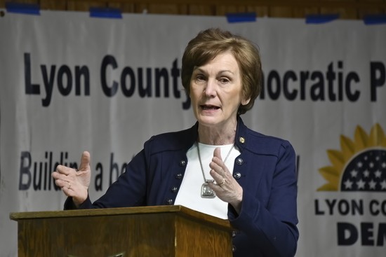 Emporia, Kansas - February 10: Dr. Barbara Bollier who is a Democratic Senatorial candidate was the featured speaker at tonights Lyon County Democrats monthly meeting at the Veterans Of Foreign Wars Post 1980 on February 10, 2020 in Emporia, Kansas. Credit: Mark Reinstein/MediaPunch /IPX