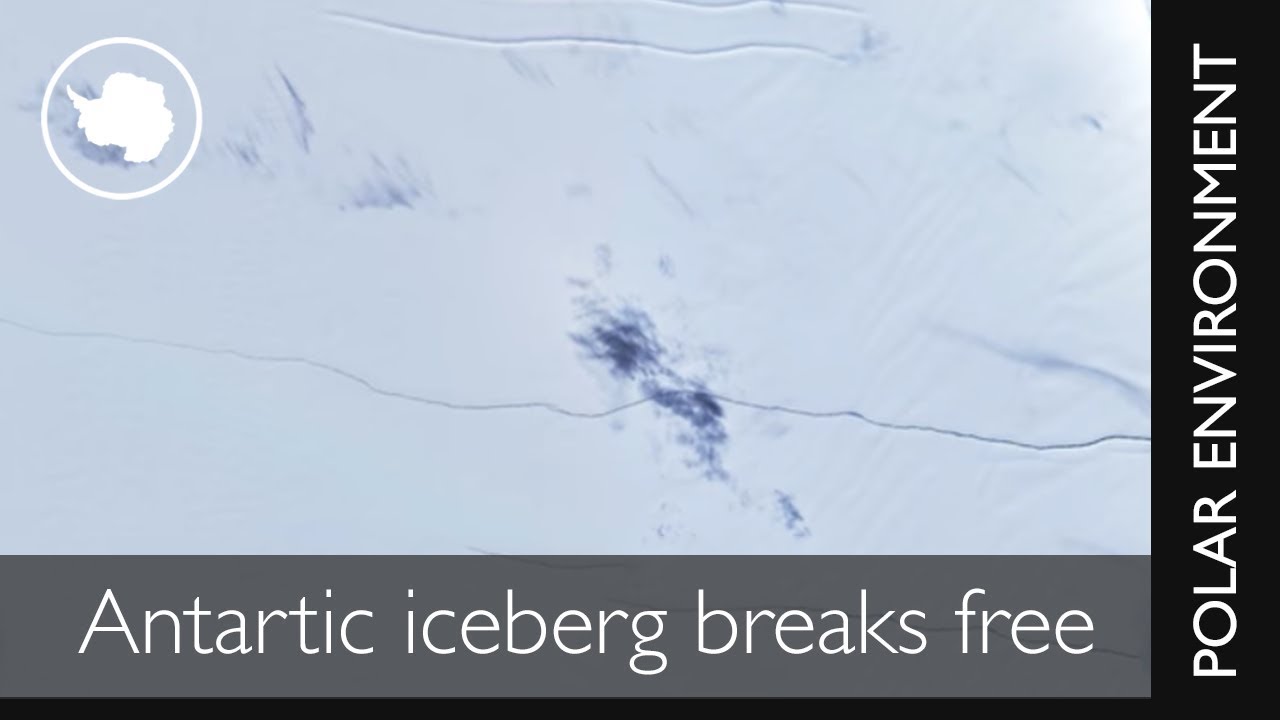 Huge Antarctic iceberg finally breaks free - Larsen Ice Shelf, Antarctica